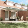 Toldo Retráctil Automático  Verde y Blanco 450x300 cm, Tela de Repuesto para Toldo  de 4.5x3 m Verde y Blanco | Foro24.es | Tu tienda online para hogar, jardín y más Foro24.es