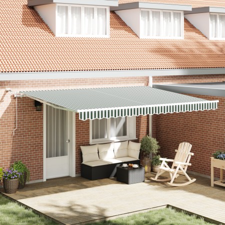 Toldo Retráctil Automático con LED Verde y Blanco 450x300 cm,  Tela de Reemplazo para Toldo de 4,5x3 m Marco Verde y Blanco | Foro24.es | Tu tienda online para hogar, jardín y más Foro24.es