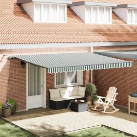 Toldo Retráctil Automático con LED Verde y Blanco