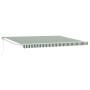 Toldo Retráctil Automático Verde y Blanco 450x300 cm, Tela de Reemplazo para Toldo para Marco de 4.5x3 m Verde y Blanco by , ...