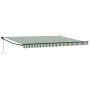 Toldo Retráctil Automático Verde y Blanco 450x300 cm, Tela de Reemplazo para Toldo de 4.5x3 m Verde y Blanco by , Awnings - R...