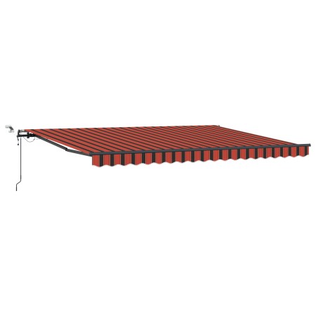 Toldo Retráctil Automático con LED Naranja y Marrón 450x350 cm by , Awnings - Ref: Foro24-3331088, Price: 645,14 €, Discount: %