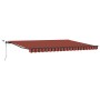 Toldo Retráctil Automático con LED Naranja y Marrón 450x350 cm by , Awnings - Ref: Foro24-3331088, Price: 645,14 €, Discount: %