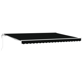 Toldo Retráctil Automático Negro 450x350 cm, Tela