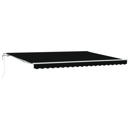 Toldo Retráctil Automático Negro 450x350 cm, Tela de Reemplazo para Toldo de 4,5x3,5 m Marco Negro by , Awnings - Ref: Foro24...