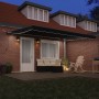 Toldo Retráctil Automático con LED Negro 450x350 cm, Tela de Reemplazo para Toldos de 4,5x3,5 m Marco Negro by , Awnings - Re...