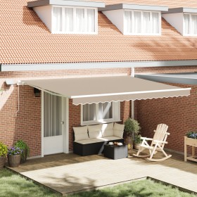 Comprar Toldo manual retráctil con LED Beige