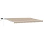 Toldo manual retráctil con LED Beige 450x350 cm, Tela de reemplazo para toldo de 4.5x3.5 m Beige by , Awnings - Ref: Foro24-3...