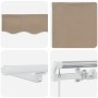 Toldo manual retráctil con LED Beige 450x350 cm, Tela de reemplazo para toldo de 4.5x3.5 m Beige by , Awnings - Ref: Foro24-3...