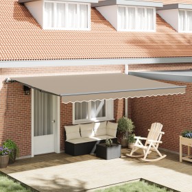Toldo Retráctil Automático Beige 450x350 cm, Tela de Reemplazo para Toldo para Marco de 4,5x3,5 m Beige by , Awnings - Ref: F...