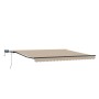 Toldo Manual Retráctil con LED Beige 450x350 cm, Tela de Repuesto para Toldo de 4.5x3.5 m Beige by , Awnings - Ref: Foro24-33...