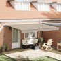 Toldo retráctil automático con LED Beige 450x350 cm, Tela de repuesto para toldo para marco de 4.5x3.5 m Beige by , Awnings -...