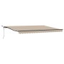 Toldo retráctil automático con LED Beige 450x350 cm, Tela de repuesto para toldo para marco de 4.5x3.5 m Beige by , Awnings -...