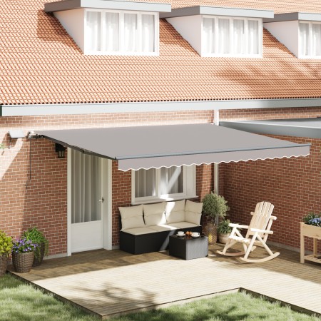 Toldo Retráctil Manual  con LED Gris Claro 450x350 cm, Tela de repuesto para toldo  para marco 4.5x3.5 m Gris Claro | Foro24.es | Tu tienda online para hogar, jardín y más Foro24.es