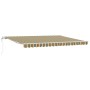 Toldo Retráctil Automático Verde y Amarillo 450x350 cm, Tela de Reemplazo para Toldo de 4,5x3,5 m Marco Verde y Amarillo de ,...