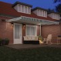 Toldo Manual Retráctil con LED Verde y Blanco 450x350 cm, Tela de Reemplazo para Toldo de 4.5x3.5 m Verde y Blanco by , Awnin...