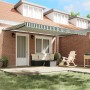 Toldo Retráctil Automático Verde y Blanco 450x350 cm,  Tela de Reemplazo para Toldo de 4,5x3,5 m Marco Verde y Blanco | Foro24.es | Tu tienda online para hogar, jardín y más Foro24.es