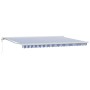 Toldo Retráctil Automático Azul y Blanco 500x300 cm | Foro24.es | Tu tienda online para hogar, jardín y más Foro24.es