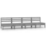 Juego de muebles de jardín 4 piezas madera maciza de pino gris de vidaXL, Conjuntos de jardín - Ref: Foro24-3082484, Precio: ...