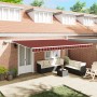 Toldo Retráctil Manual con LED en Naranja y Marrón, 500x300 cm by , Awnings - Ref: Foro24-3331220, Price: 429,96 €, Discount: %