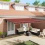Toldo Retráctil Automático con LED en Naranja y Marrón, 500x300 cm | Foro24.es | Tu tienda online para hogar, jardín y más Foro24.es