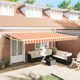 Toldo Retráctil Amarillo y Naranja 500x300 cm by , Awnings - Ref: Foro24-3331252, Price: 464,34 €, Discount: %