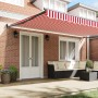 Toldo Retráctil Manual Rayas Rojas y Blancas 500x300 cm by , Awnings - Ref: Foro24-3331271, Price: 326,97 €, Discount: %