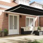 Toldo Retráctil Manual Negro 500x300 cm, Tela de Reemplazo para Toldo de 5x3 m Negro by , Awnings - Ref: Foro24-3331315, Pric...