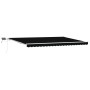 Toldo retráctil manual con LED Negro 500x300 cm, Tela de repuesto para toldo de 5x3 m Negro by , Awnings - Ref: Foro24-333131...