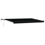 Toldo retráctil manual con LED negro 500x300 cm, Tela de reemplazo para toldo para marco de 5x3 m negro von , Markisen - Ref:...
