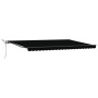 Toldo Retráctil Automático con LED Negro 500x300 cm, Tela de Reemplazo para Toldo de 5x3 m Negro by , Awnings - Ref: Foro24-3...