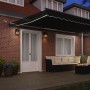 Toldo Retráctil Automático con LED Negro 500x300 cm, Tela de Reemplazo para Toldo de 5x3 m Negro by , Awnings - Ref: Foro24-3...