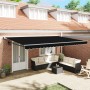 Toldo Retráctil Manual Negro 500x300 cm, Tela de Repuesto para