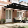 Toldo Retráctil Automático Negro 500x300 cm, Tela de Reemplazo para Toldo de 5x3 m Negro by , Awnings - Ref: Foro24-3331326, ...