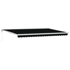Toldo Retráctil Automático Negro 500x300 cm, Tela de reemplazo para toldo de 5x3 m Negro by , Awnings - Ref: Foro24-3331328, ...