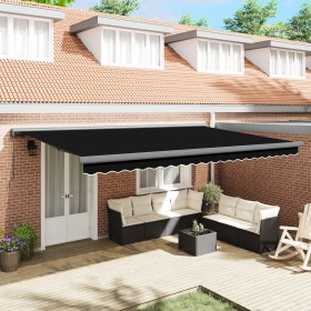 Comprar Toldo Manual Retráctil Negro 500x300 cm