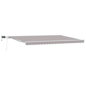 Toldo Retráctil Manual con LED Gris Claro 500x300 cm, Tela de Reemplazo para Toldo de 5x3 m Marco Gris Claro by , Awnings - R...