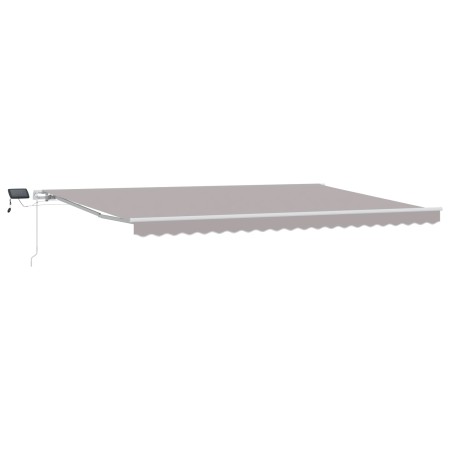 Toldo Retráctil Manual con LED Gris Claro 500x300 cm, Tela de Reemplazo para Toldo de 5x3 m Marco Gris Claro by , Awnings - R...