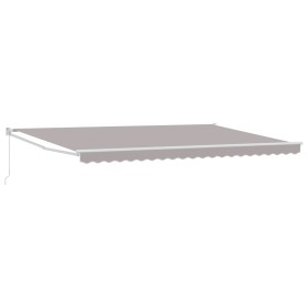 Toldo retráctil manual gris claro 500x300 cm, Material de repuesto para toldo para marco de 5x3 m gris claro by , Awnings - R...
