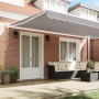 Toldo retráctil manual gris claro 500x300 cm, Material de repuesto para toldo para marco de 5x3 m gris claro by , Awnings - R...
