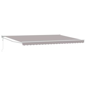 Toldo Retráctil Automático Gris 500x300 cm, Tela