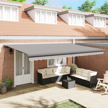 Toldo Retráctil Manual  Gris Claro 500x300 cm, Tela de Reemplazo para Toldo  para Marco de 5x3 m Gris Claro | Foro24.es | Tu tienda online para hogar, jardín y más Foro24.es