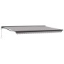Toldo Retráctil Automático Gris Claro 500x300 cm, Tela de