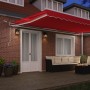 Toldo Retráctil Automático con LED Rojo 500x300 cm, Tela de Reemplazo para Toldo 5x3 m Marco Rojo by , Awnings - Ref: Foro24-...