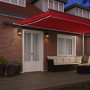 Toldo Retráctil Manual con LED Rojo 500x300 cm, Tela de Reemplazo para Toldo de 5x3 m Marco Rojo by , Awnings - Ref: Foro24-3...
