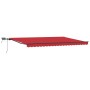 Toldo Retráctil Manual con LED Rojo 500x300 cm, Tela de Reemplazo para Toldo de 5x3 m Marco Rojo by , Awnings - Ref: Foro24-3...