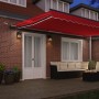 Toldo Retráctil Automático con LED Rojo 500x300 cm, Tela de Repuesto para Toldo de 5x3 m Rojo by , Awnings - Ref: Foro24-3331...