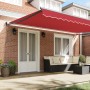 Toldo Retráctil Manual  Rojo 500x300 cm, Tela de Reemplazo para Toldo  5x3 m Rojo | Foro24.es | Tu tienda online para hogar, jardín y más Foro24.es