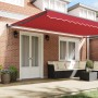 Toldo Retráctil Automático Rojo 500x300 cm, Tela de Reemplazo para Toldo 5x3 m Rojo von , Markisen - Ref: Foro24-3331434, Pre...