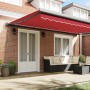 Toldo Retráctil Automático Rojo 500x300 cm, Tela de repuesto para Toldo de 5x3 m Rojo by , Awnings - Ref: Foro24-3331438, Pri...